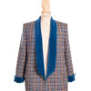 Blazer cuadros con cuello smoking azul Barcelona