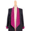 Blazer verde con cuello smoking fucsia Barcelona