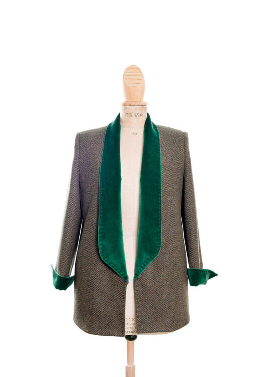 Blazer cuello smoking verde Barcelona